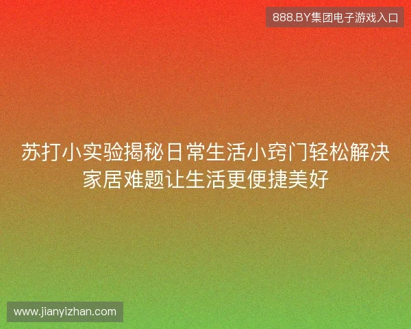苏打小实验揭秘日常生活小窍门轻松解决家居难题让生活更便捷美好